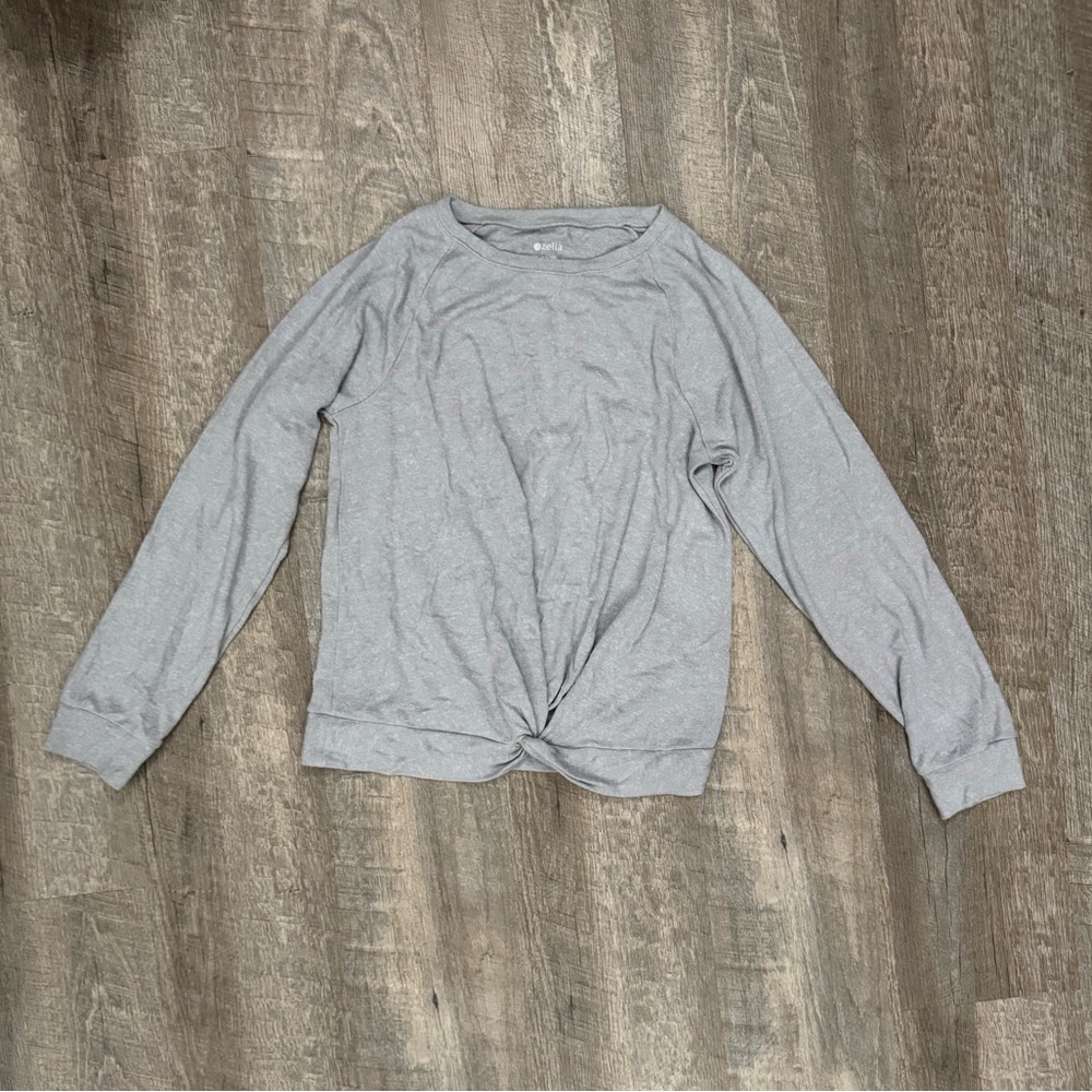 NFS - 2/$22 Zella Gray Twist Front Lightweight Sweater XL 14/16